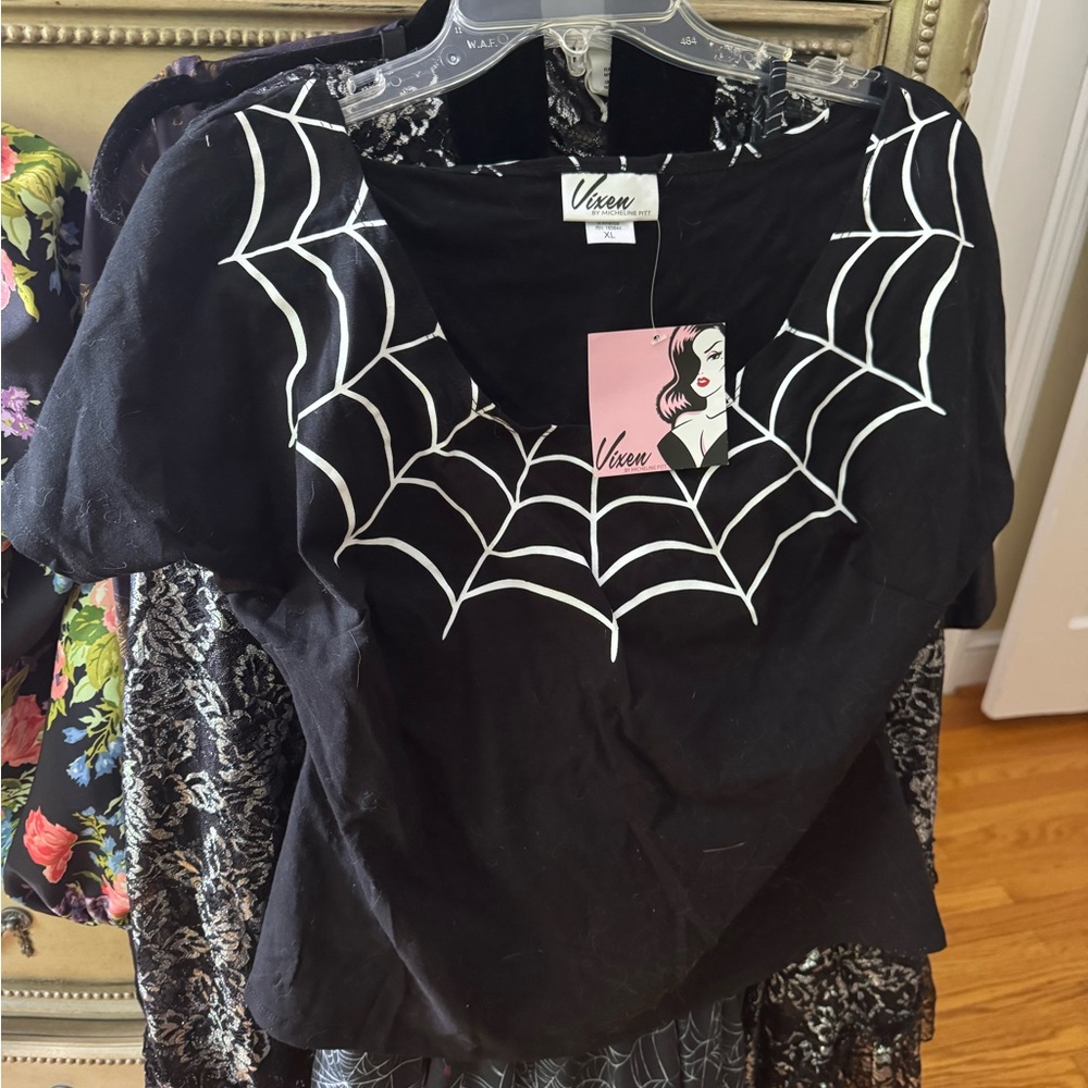 Vixen Black Spider Web Top